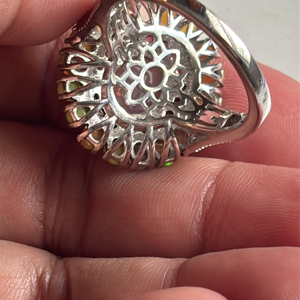 Opal And Ruby Sterling Silver Ring - image 4
